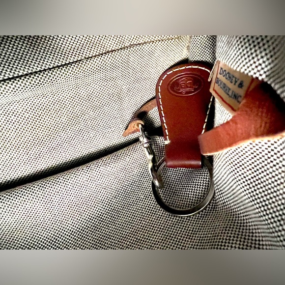 Dooney Bourke Handbag: Canvas Shoulder Purse brown leather satchel f key chain - Picture 9 of 13